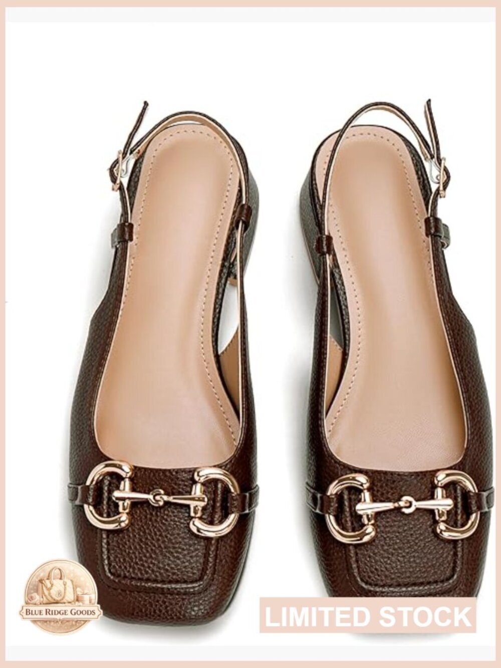 Low Block Heel Mary Jane Slingback Pumps Square Toe Dress Shoes Office